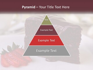 A Piece Of Chocolate Cake With A Strawberry On The Side PowerPoint Template