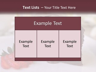 A Piece Of Chocolate Cake With A Strawberry On The Side PowerPoint Template