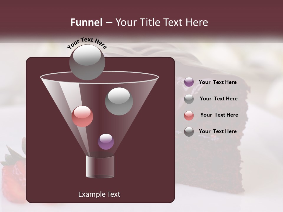 A Piece Of Chocolate Cake With A Strawberry On The Side PowerPoint Template