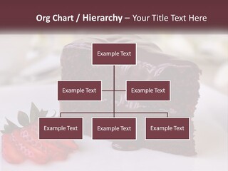 A Piece Of Chocolate Cake With A Strawberry On The Side PowerPoint Template