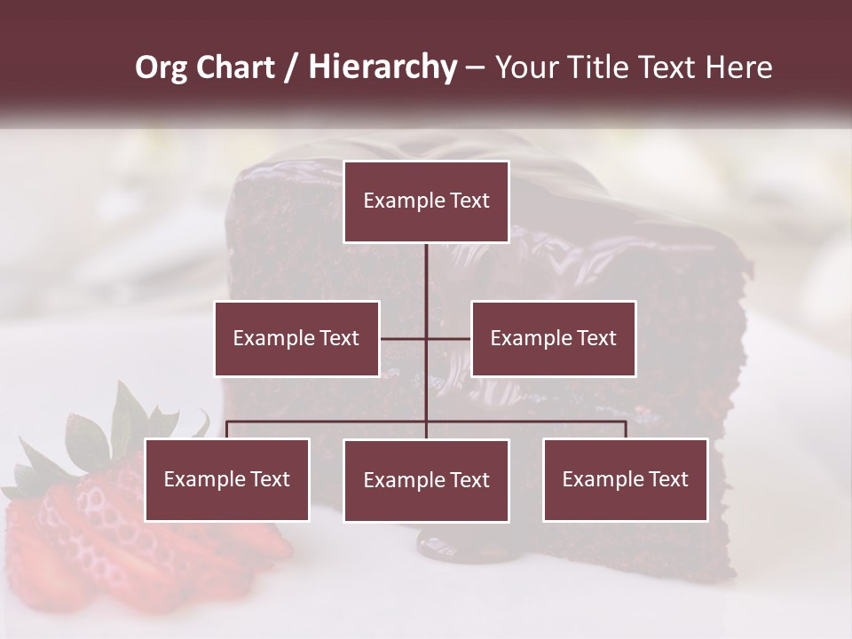 A Piece Of Chocolate Cake With A Strawberry On The Side PowerPoint Template