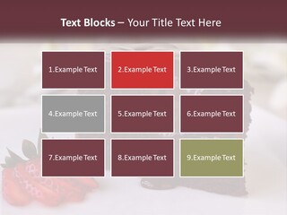 A Piece Of Chocolate Cake With A Strawberry On The Side PowerPoint Template