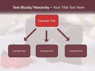 A Piece Of Chocolate Cake With A Strawberry On The Side PowerPoint Template