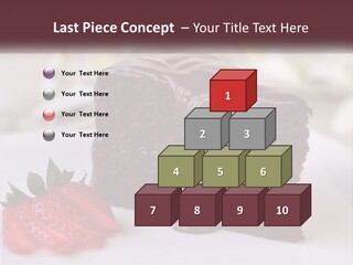 A Piece Of Chocolate Cake With A Strawberry On The Side PowerPoint Template