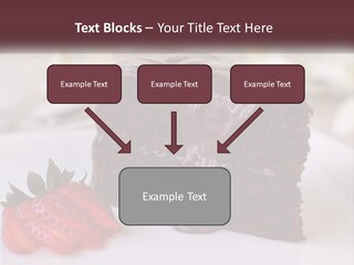 A Piece Of Chocolate Cake With A Strawberry On The Side PowerPoint Template