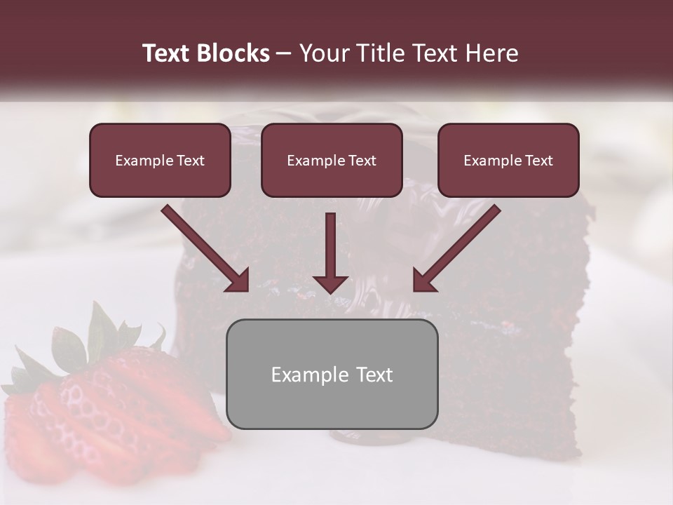A Piece Of Chocolate Cake With A Strawberry On The Side PowerPoint Template