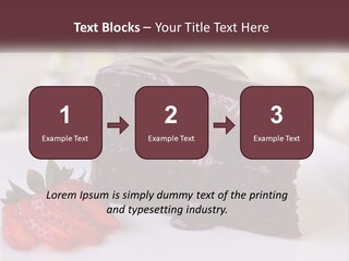 A Piece Of Chocolate Cake With A Strawberry On The Side PowerPoint Template