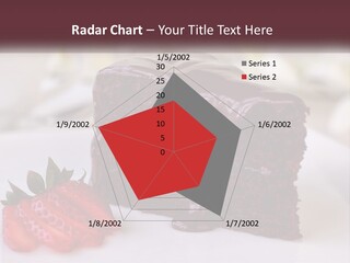 A Piece Of Chocolate Cake With A Strawberry On The Side PowerPoint Template