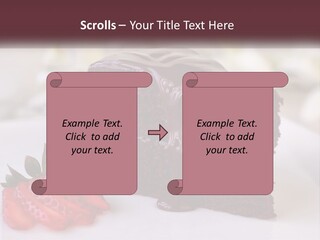 A Piece Of Chocolate Cake With A Strawberry On The Side PowerPoint Template