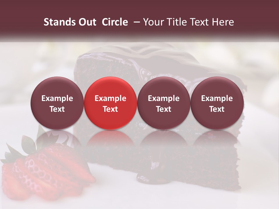 A Piece Of Chocolate Cake With A Strawberry On The Side PowerPoint Template
