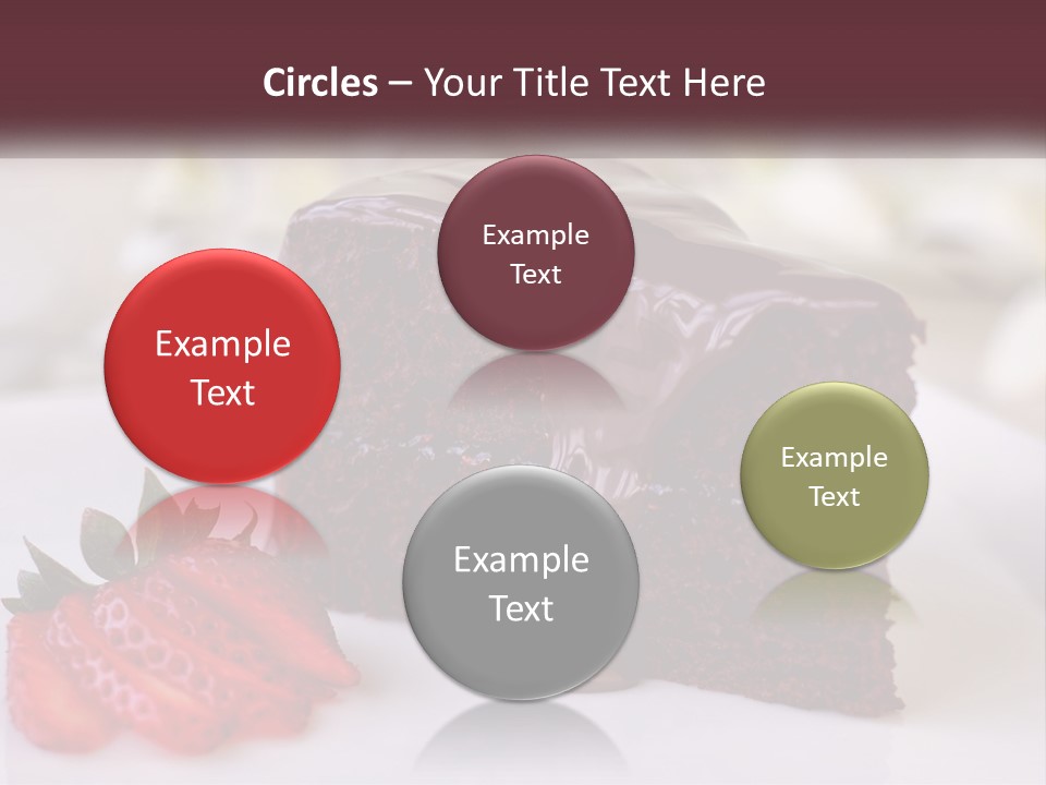 A Piece Of Chocolate Cake With A Strawberry On The Side PowerPoint Template
