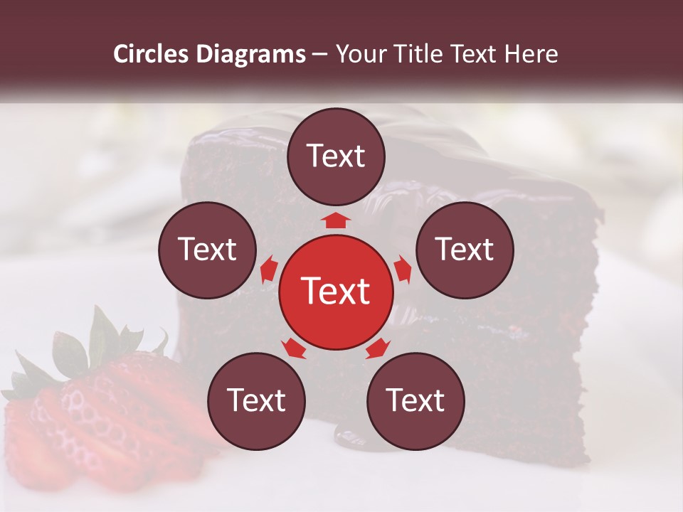 A Piece Of Chocolate Cake With A Strawberry On The Side PowerPoint Template