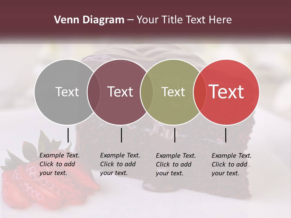 A Piece Of Chocolate Cake With A Strawberry On The Side PowerPoint Template
