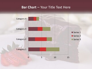 A Piece Of Chocolate Cake With A Strawberry On The Side PowerPoint Template