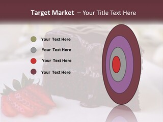 A Piece Of Chocolate Cake With A Strawberry On The Side PowerPoint Template