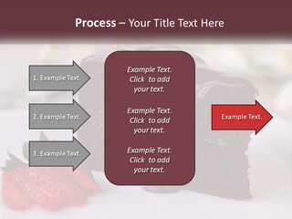 A Piece Of Chocolate Cake With A Strawberry On The Side PowerPoint Template