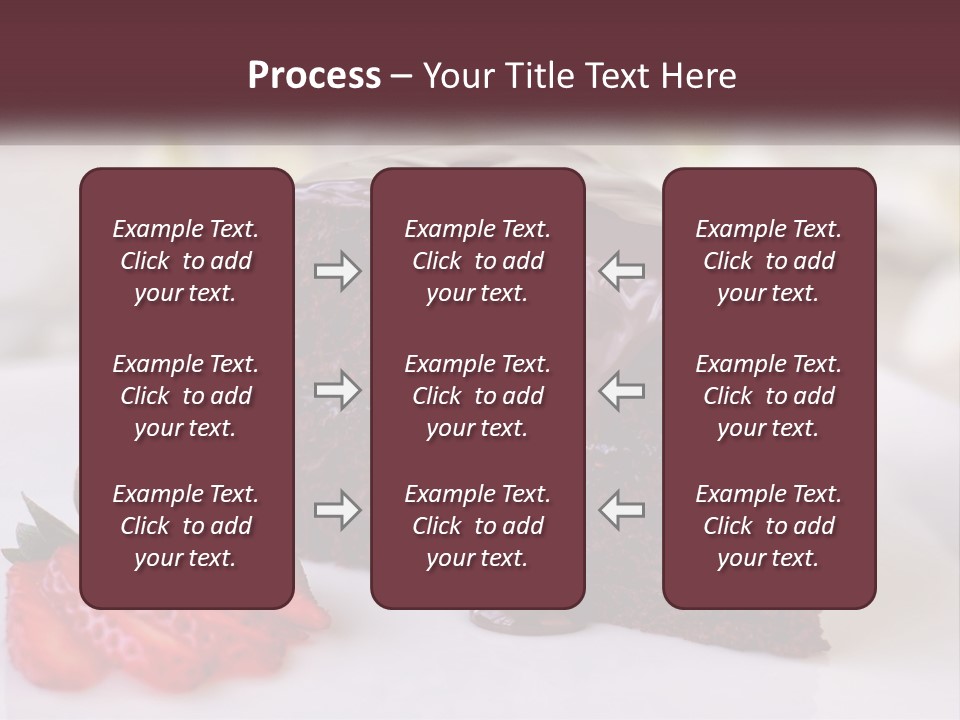 A Piece Of Chocolate Cake With A Strawberry On The Side PowerPoint Template