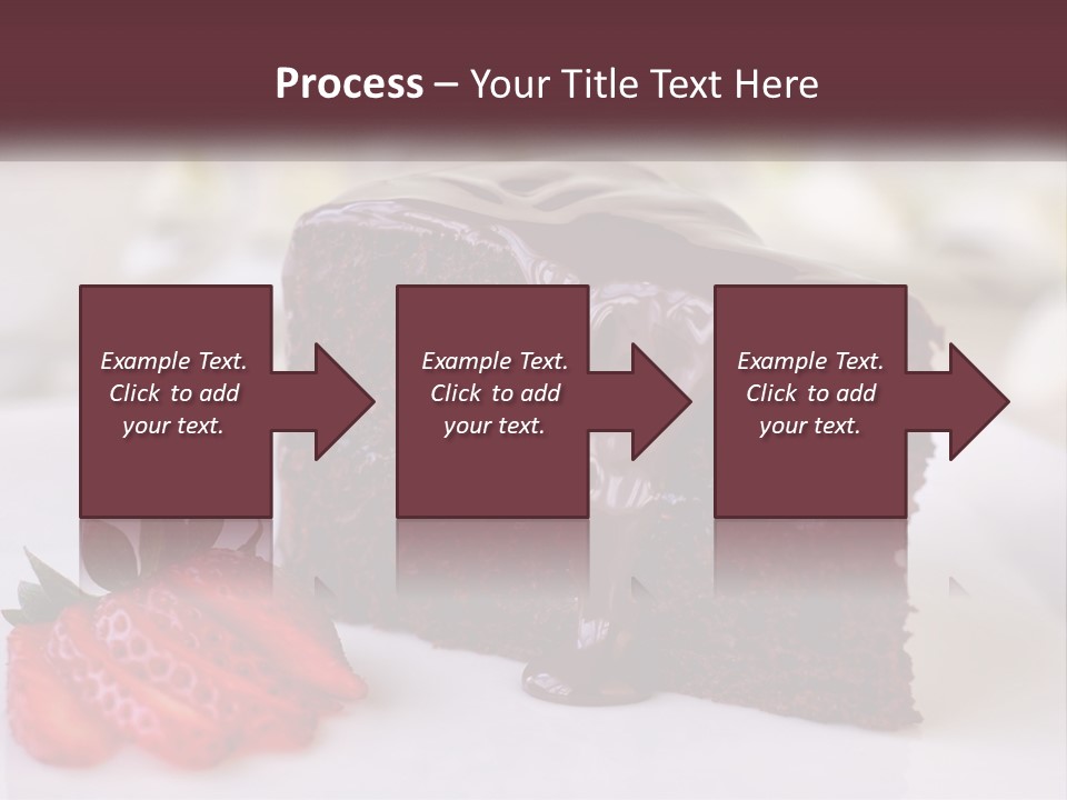 A Piece Of Chocolate Cake With A Strawberry On The Side PowerPoint Template