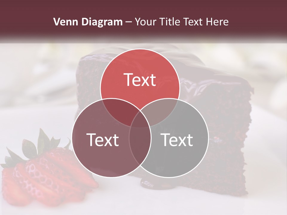 A Piece Of Chocolate Cake With A Strawberry On The Side PowerPoint Template