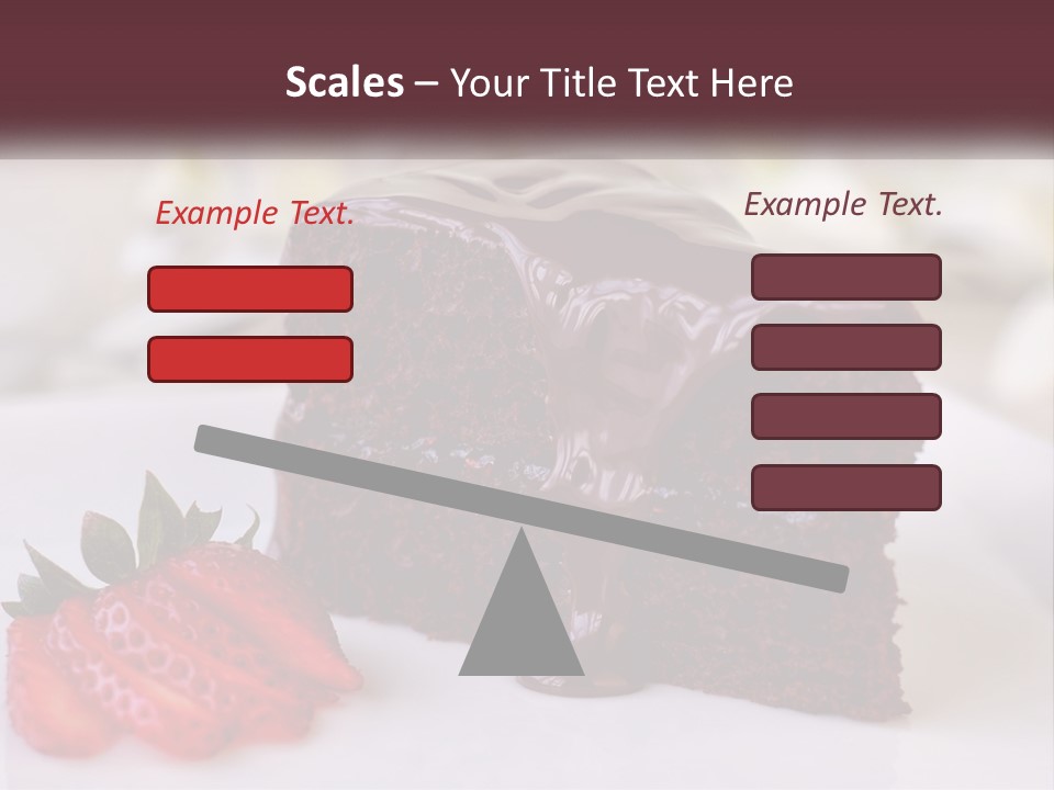 A Piece Of Chocolate Cake With A Strawberry On The Side PowerPoint Template