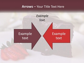 A Piece Of Chocolate Cake With A Strawberry On The Side PowerPoint Template