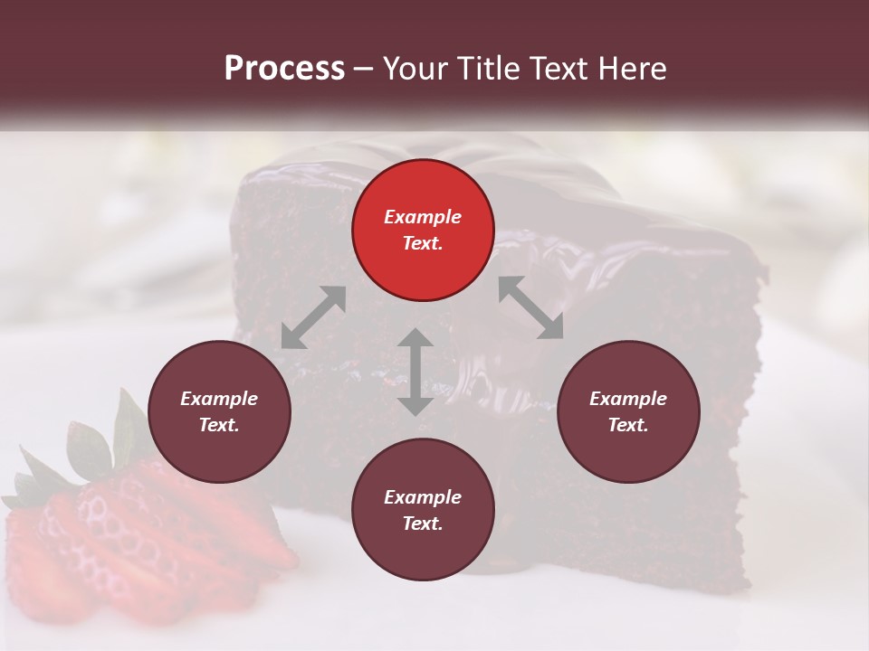 A Piece Of Chocolate Cake With A Strawberry On The Side PowerPoint Template