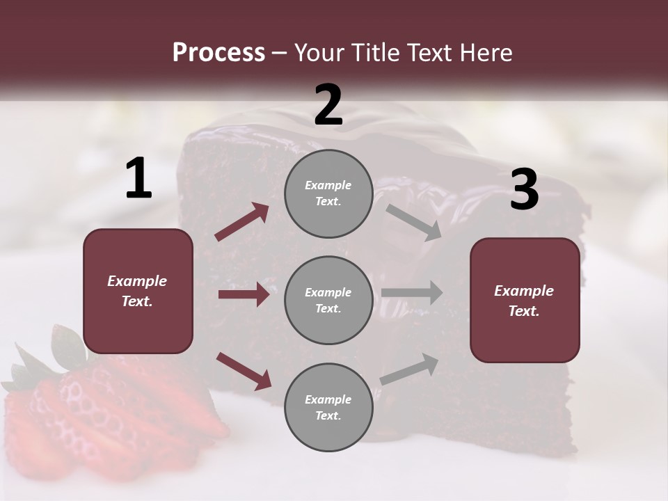 A Piece Of Chocolate Cake With A Strawberry On The Side PowerPoint Template
