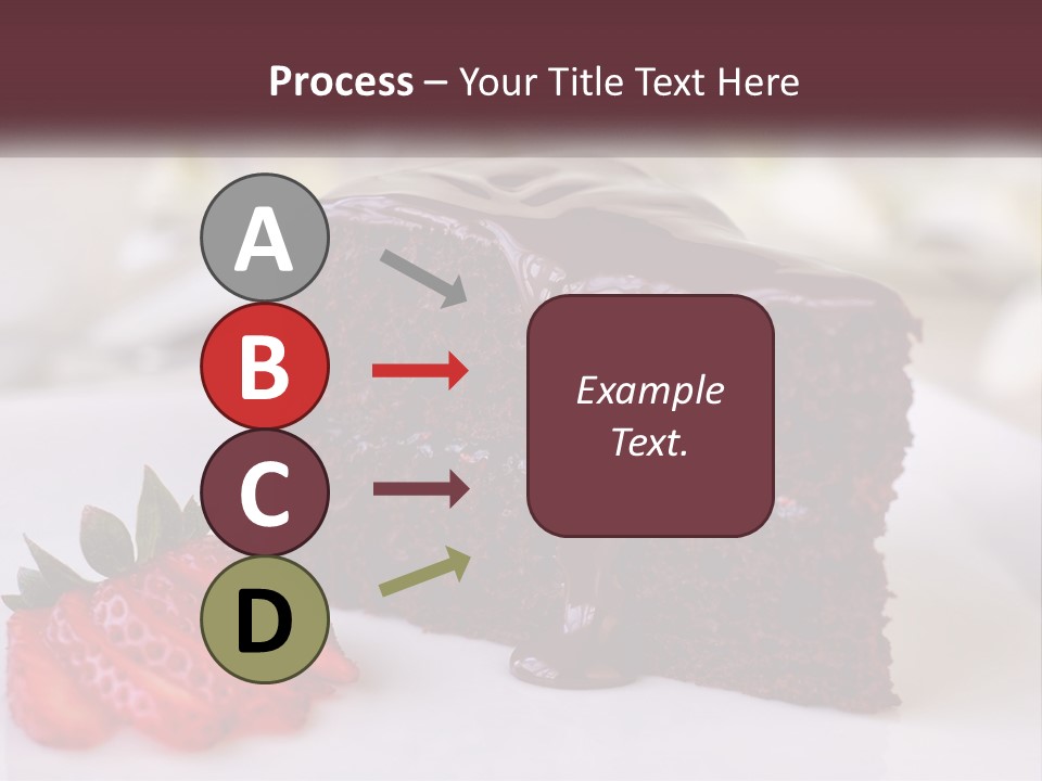 A Piece Of Chocolate Cake With A Strawberry On The Side PowerPoint Template