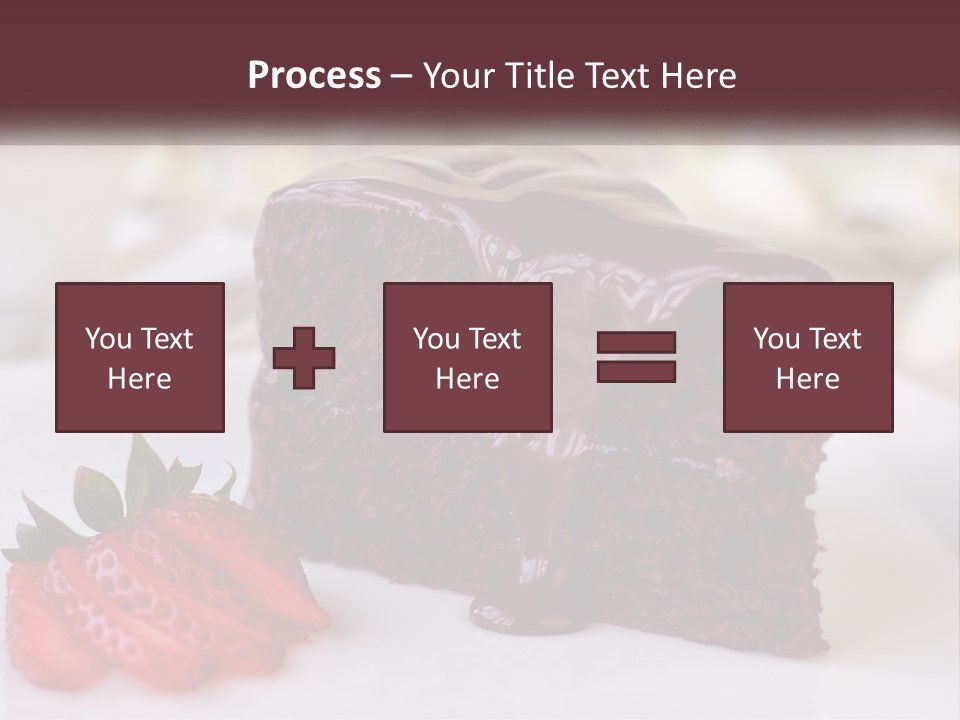 A Piece Of Chocolate Cake With A Strawberry On The Side PowerPoint Template