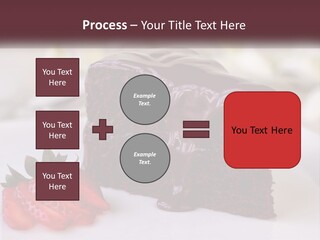 A Piece Of Chocolate Cake With A Strawberry On The Side PowerPoint Template