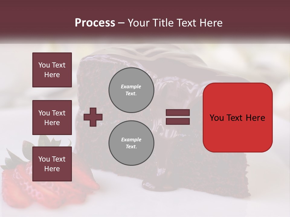 A Piece Of Chocolate Cake With A Strawberry On The Side PowerPoint Template