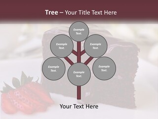 A Piece Of Chocolate Cake With A Strawberry On The Side PowerPoint Template