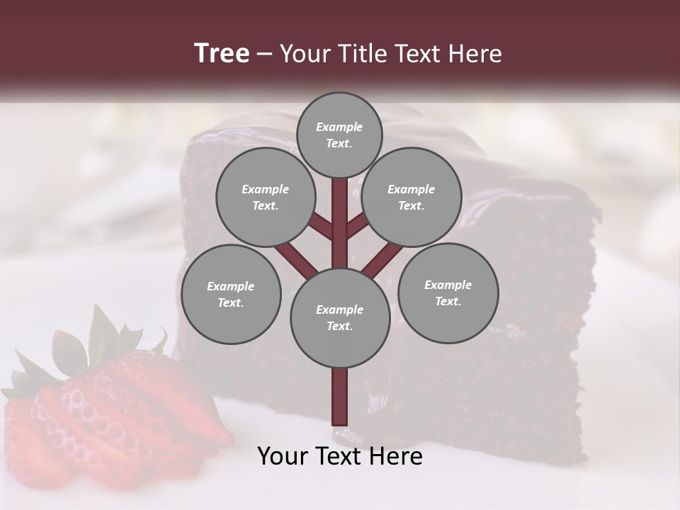 A Piece Of Chocolate Cake With A Strawberry On The Side PowerPoint Template