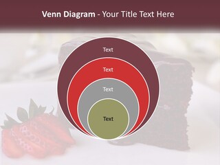 A Piece Of Chocolate Cake With A Strawberry On The Side PowerPoint Template