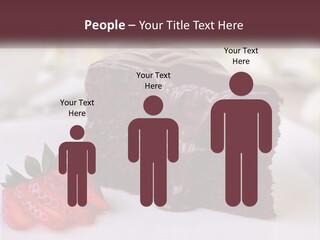 A Piece Of Chocolate Cake With A Strawberry On The Side PowerPoint Template