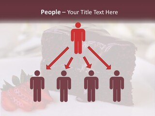 A Piece Of Chocolate Cake With A Strawberry On The Side PowerPoint Template