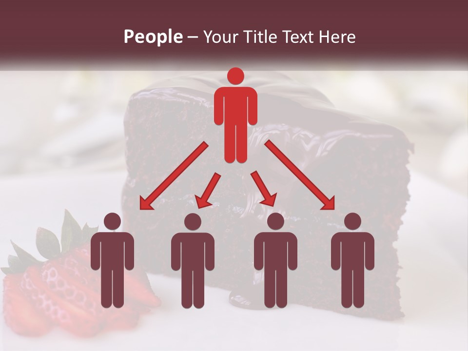 A Piece Of Chocolate Cake With A Strawberry On The Side PowerPoint Template