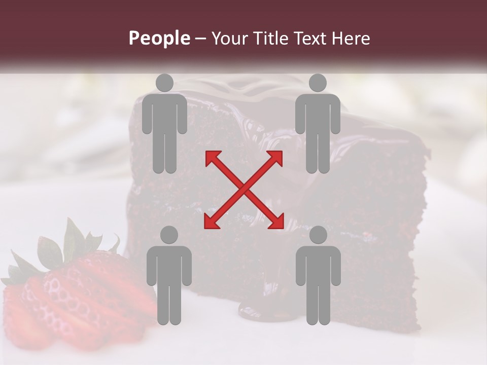 A Piece Of Chocolate Cake With A Strawberry On The Side PowerPoint Template