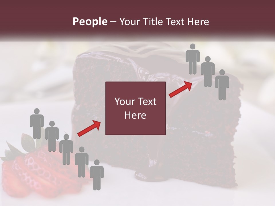 A Piece Of Chocolate Cake With A Strawberry On The Side PowerPoint Template
