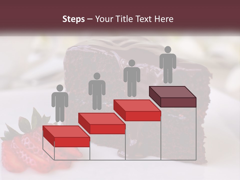 A Piece Of Chocolate Cake With A Strawberry On The Side PowerPoint Template