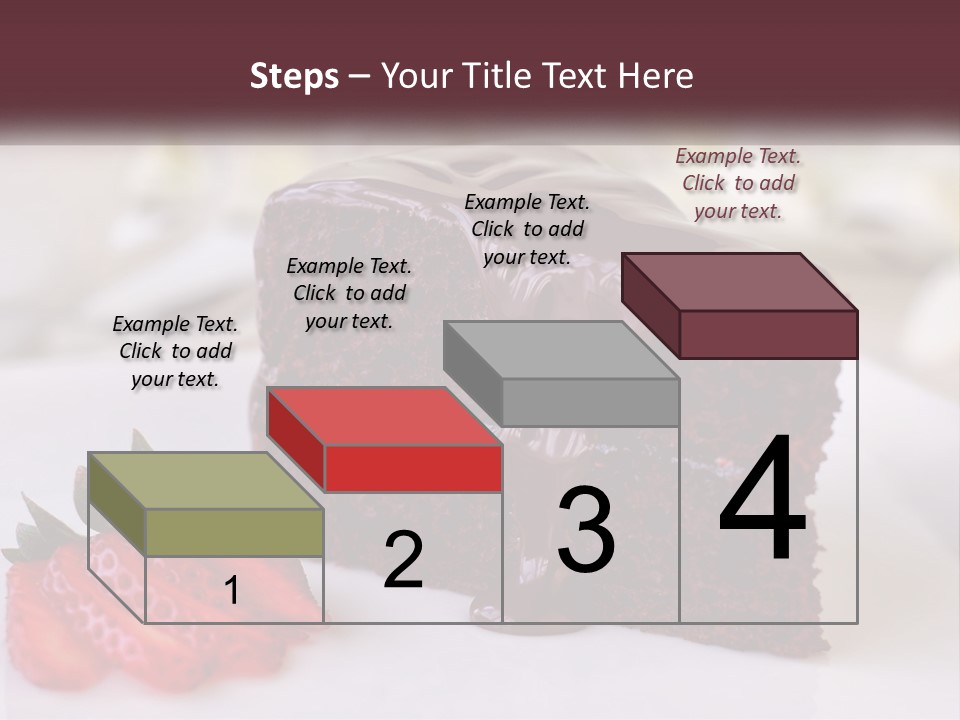 A Piece Of Chocolate Cake With A Strawberry On The Side PowerPoint Template