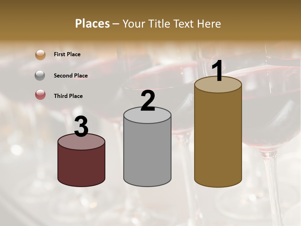 A Row Of Wine Glasses Filled With Red Wine PowerPoint Template