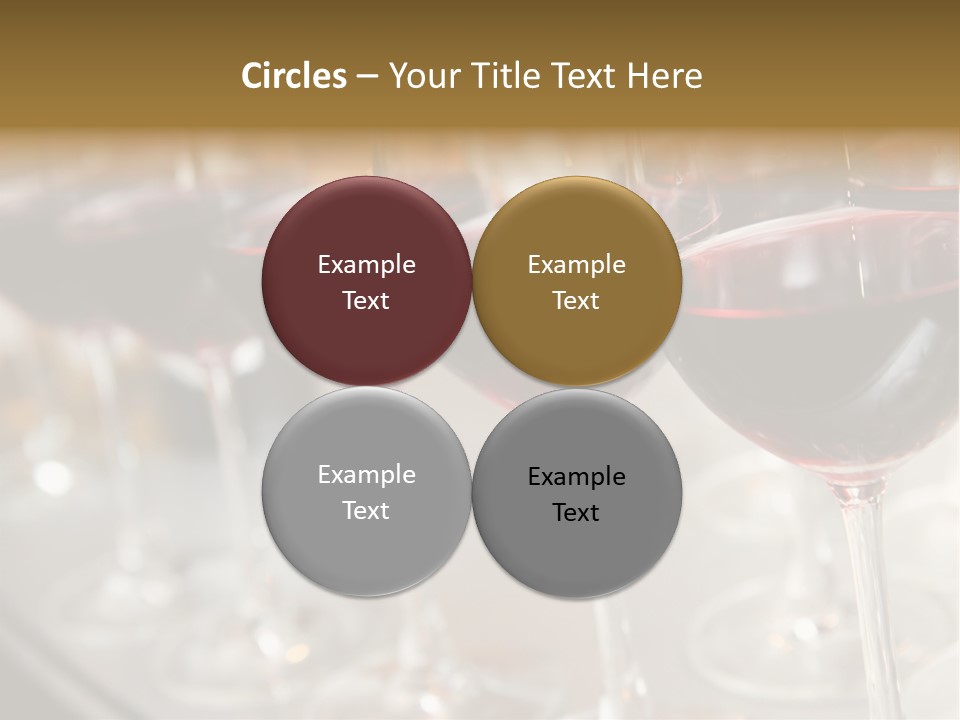 A Row Of Wine Glasses Filled With Red Wine PowerPoint Template