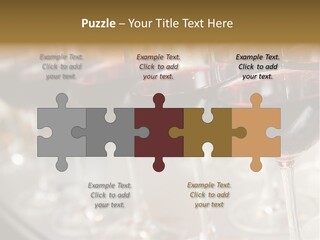 A Row Of Wine Glasses Filled With Red Wine PowerPoint Template