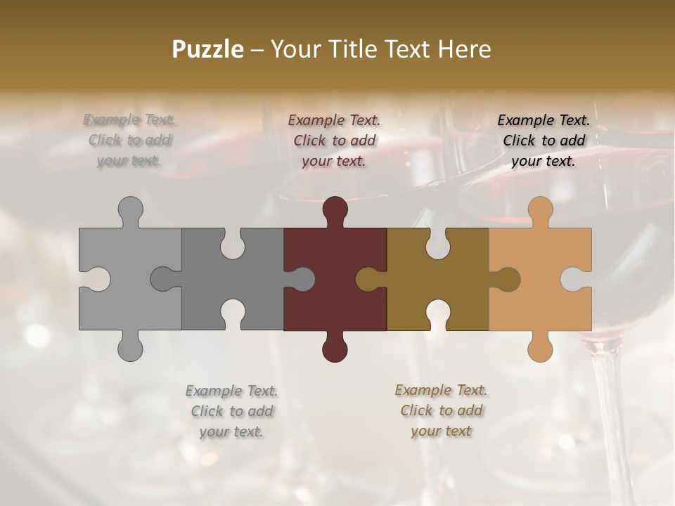 A Row Of Wine Glasses Filled With Red Wine PowerPoint Template