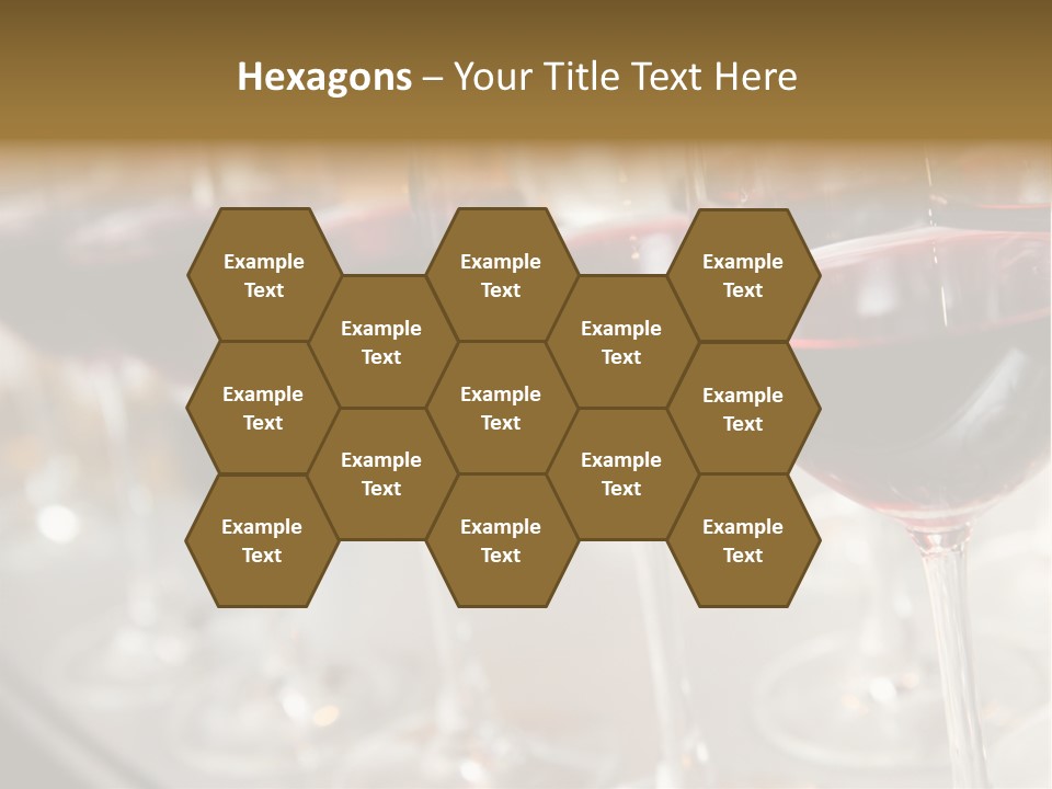A Row Of Wine Glasses Filled With Red Wine PowerPoint Template