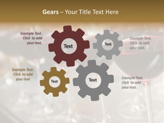 A Row Of Wine Glasses Filled With Red Wine PowerPoint Template
