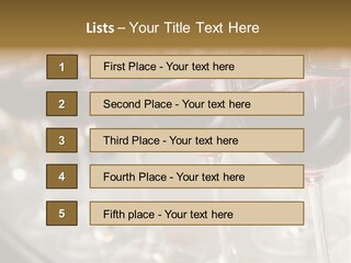 A Row Of Wine Glasses Filled With Red Wine PowerPoint Template