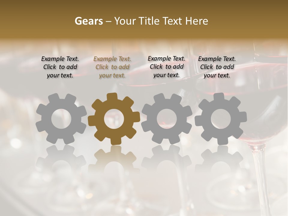 A Row Of Wine Glasses Filled With Red Wine PowerPoint Template