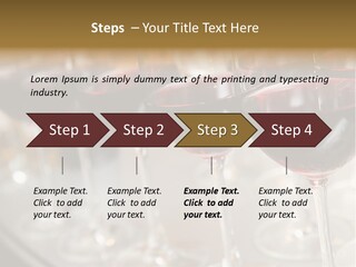 A Row Of Wine Glasses Filled With Red Wine PowerPoint Template